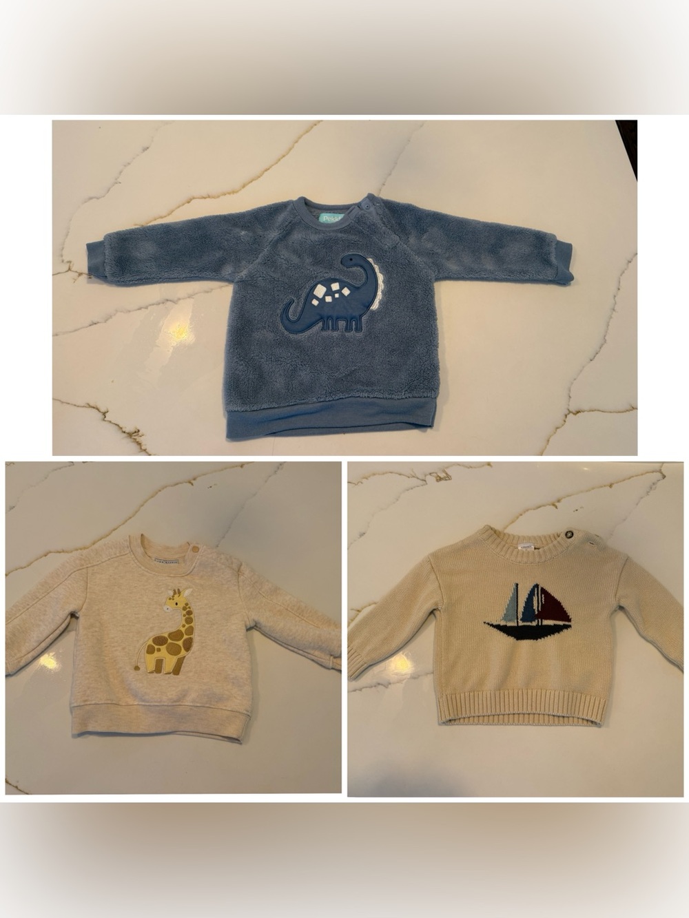 3 Baby boy sweaters from various stores 6-9mo